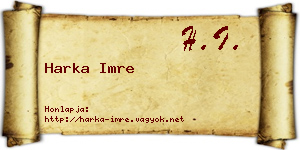 Harka Imre névjegykártya